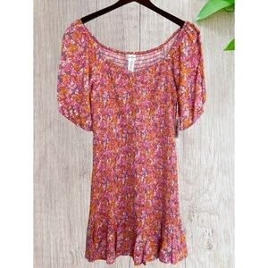 Jessica Simpson Floral Smocked Dress Medium